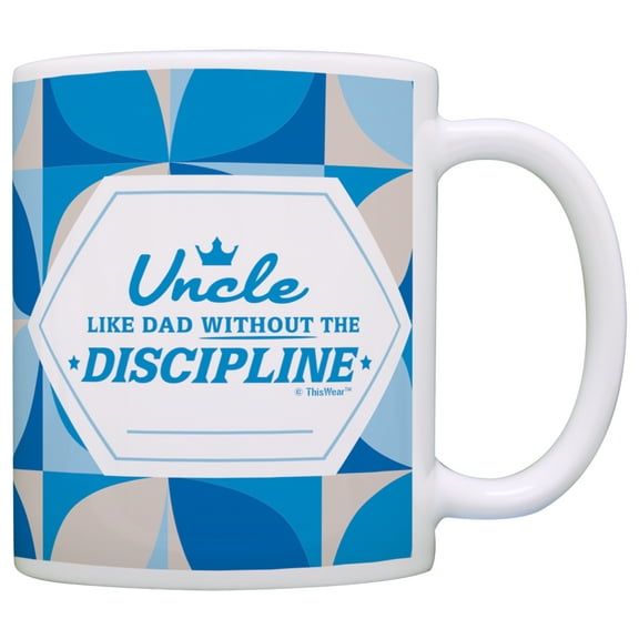 ThisWear Father's Day Gifts for Uncle Like Dad Without the Discipline Funny 11 ounce Coffee Mug Blue