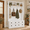 White, variant on Classic Farmhouse Hall Tree with 4 Drawers, 6 Hooks and Display Shelves, Beadboard Style Entryway Coat Rack with Storage Bench, Mudroom Organizer for Hallway