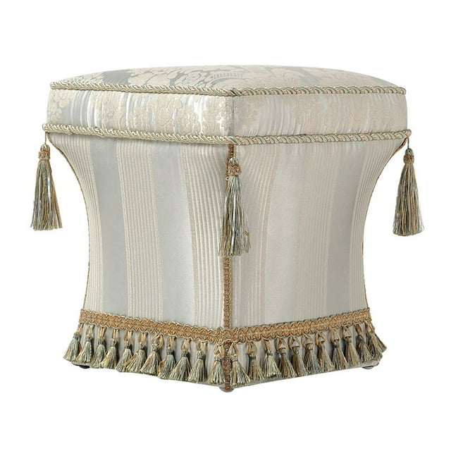 Savannah Traditional Pedestal Ottoman Grey