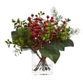thumbnail image 1 of Nearly Natural 4260 Berry, Pine & Boxwood Artificial Arrangement, 1 of 4