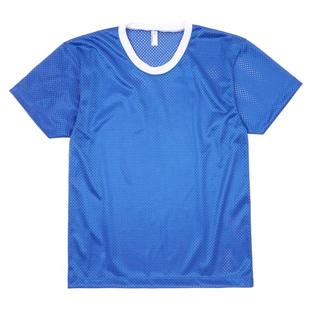 American Apparel - Camiseta de manga corta transpirable de tejido perforado Súper ligera Unisex Hombre Caballero - Verano (Azul royal / Blanco)