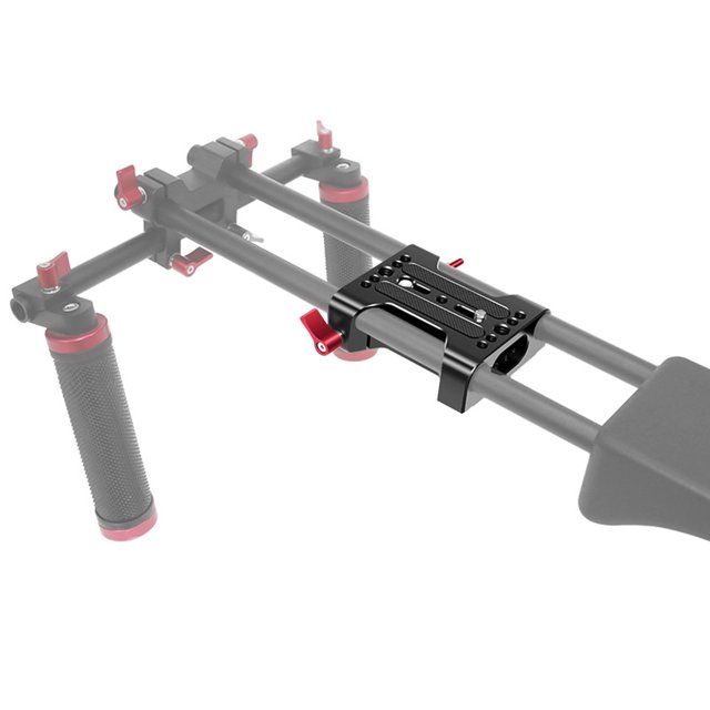 Camera Multipurpose Camera Base Plate with 15mm Rod Rail Clamp Tripod Mounting Baseplate Aluminum Alloy for DSLR Rig Support System
