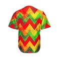 thumbnail image 2 of Zig Zag Reggae Pattern Print Active Baseball Jersey for Men and Women, Hippie Button Down Women’s Baseball Team Shirts., 2 of 4