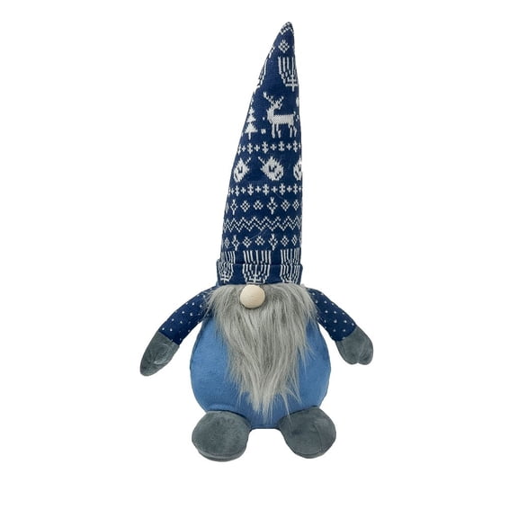 Hanukkah Gnome 16 inch Plush Stuffed Holiday Figure Blue White Soft Doll