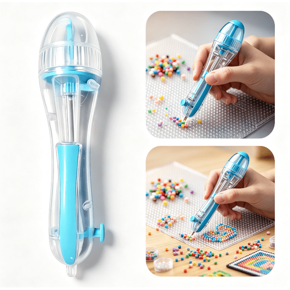 Bead Pen Super Smooth 2.7Mm Fuse Tool, Precision Placement Tip | DIY Creative Puzzle Activity, Hand Control Practice, Relaxing Craft Experience for Boys Girls Learning Play(Blue)