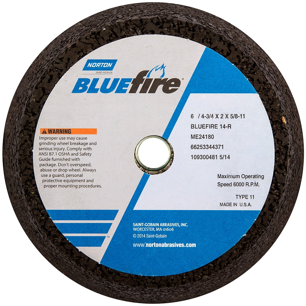 6" Diam, 2" Overall Thickness, 16 Grit, Type 11 Tool & Cutter Grinding