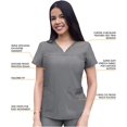 thumbnail image 3 of Adar Pro Heather Sarraus pour Femmes - Haut de Sarrau à Encolure Cœur en V - P4210H - Gris Chiné - TTP, 3 of 7