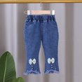 thumbnail image 2 of Baby Girl Denim Jeans Toddler Kid Pants Jeans Soft Elastic Waist Denim Pants for 18-24 Months, 2 of 4