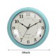 thumbnail image 5 of Instrumentos Reloj de pared analógico retro redondo de metal turquesa, 5 of 6