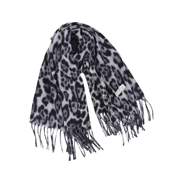Stylish Leopard Pattern Oversized Scarf Winter Neck Warmer Lightweight Polyester Fashion Shoulder Wrap Shawl Multicolor