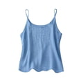 thumbnail image 7 of Cotton Linen Camisole Tops for Women Spaghetti Strap Loose Fit Tank Top Summer 2026 Casual Sleeveless Gauze Shirts for Women,Royal Blue ,L, 7 of 7