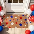 thumbnail image 5 of Patriotic Natural Coir Door Mat 4th of July Red Blue White Star Doormat Non-Slip Entrance Door Rugs for 250th Anniversary Independence Day Home Decor, 16 x 24 Inch(C), 5 of 9