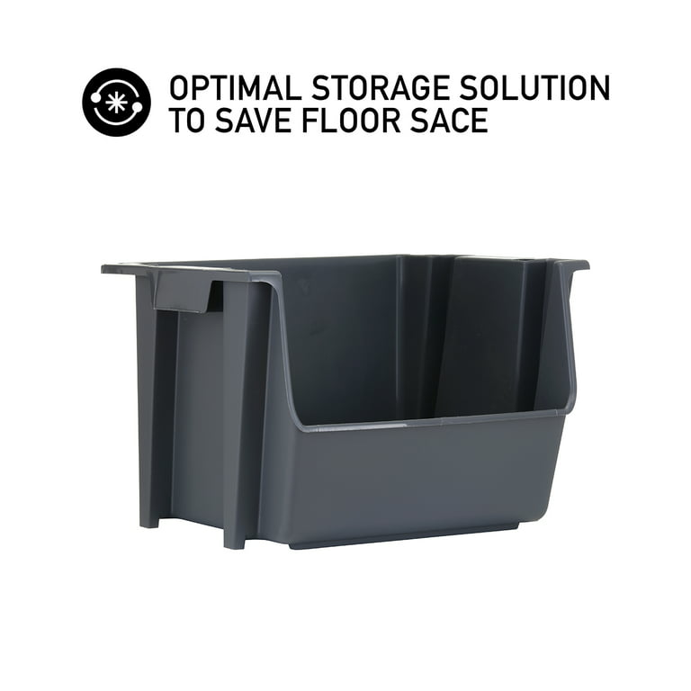 Heavy-duty stackable storage bin; 8-1/4 x 6-1/2 x 13-7/8, 8