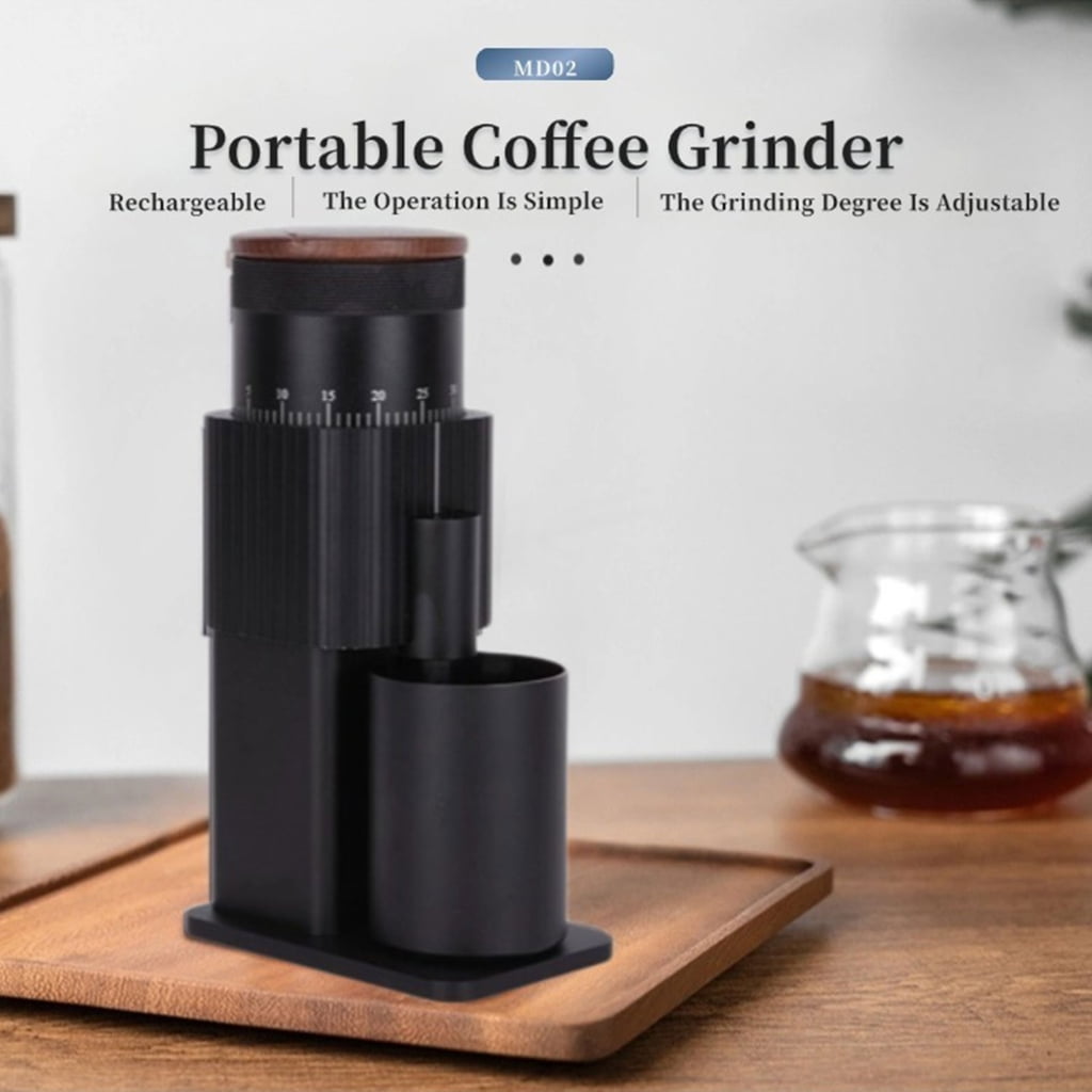 Miiottaa Electric Coffee Grinder Rechargeable Stainless Steel Burr Adjustable Coffee Bean Grinder Portable Gift Christmas