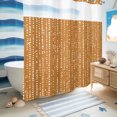 thumbnail image 6 of No Hook Shower Curtain, Abstract Polka Dot Shower Curtains for Bathroom with See Through Top Window, Geometric Dotted Stripes Retro Ginger Waterproof & Washable Bath Curtain Standard 72"x72", 6 of 9
