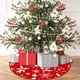 thumbnail image 4 of Christmas Tree Skirt 48 Inches Winter Snowflake Tree Skirts Red Xmas Halloween Holiday Tree Ornaments Reindeer Tree Skirt Soft Christmas Tree, 4 of 8