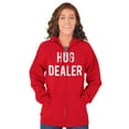 thumbnail image 3 of Funny Positivity Hug Dealer Joke Unisex Fleece Graphic Zip Up Hoodie Brisco Brands 5X, 3 of 5