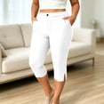 thumbnail image 2 of Szhihuiw Leggings for Women Plus Size Fashion Side Slit High Waisted Capri Pants Casual Womens Trousers with Pockets, 2 of 8