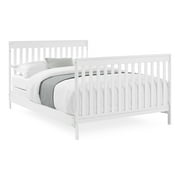 Delta Children Mercer 6-in-1 Convertible Crib with Storage Trundle, Greenguard Gold Certified, Bianca White/Grey