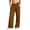 Brown wide leg pants for women a1, variant on Women's Wide Leg Pants Elastic with Pockets Casual Lounge Workout Trousers, Beige S