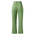 thumbnail image 3 of SNKSDGM Women's Plus Work Pants Women Plus Size Cargo Women's Pants Casual Petite Women Casual Breathable Elastic Waist Solid Color and Linen Belt Wide Leg Pants Loose Trousers, 3 of 4
