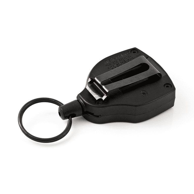 Belt Clip Key Reel, Retractable, Black With 48-In.