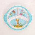 thumbnail image 4 of Kids Dinnerware Set Bamboo 5 Pcs with Plate Bowl Cup Fork Spoon (Giraffe), 4 of 5