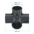 thumbnail image 2 of Uxcell 1/2 Inch Pipe Fittings 5 Way Elbow Side Outlet Furniture Grade Fittings Pipe Connector 32mm 1, 2 of 5