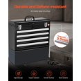 thumbnail image 6 of Metal Tool Box, 20.5-inch, Portable Metal Tool Box with 4 Drawers, Small Tool Chest with EVA Liners, Ball Bearing Slide Drawers Locking & Powder Coated Finish, Multi-Function Tool Organizer, 6 of 24