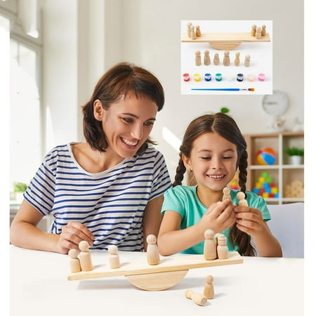 

Toys for Education Wooden Seesaw For Kids Wooden Seesaw Toy Wooden Balances Stress Release Toy Hand Coordination Practice Block Balances Toy