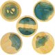 thumbnail image 4 of Round Ocean Wave Epoxy Resin and Bamboo Coaster Drink Mat - 5 Pack, 4 of 4