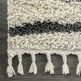 thumbnail image 3 of nuLOOM Kiera Moroccan Diamond Shag Tassel Area Rug, 7' 10" x 10', Black, 3 of 4