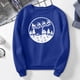 thumbnail image 5 of Gibobby Chaqueta de vestir Mujeres Sudadera Feliz Navidad Collar Rojoondo fácil Impresión de manga larga Top Pullover (Azul, L), 5 of 5