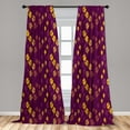 thumbnail image 5 of Ambesonne Autumn Curtains, Nature Warm Tones Cozy Art, Pair of 28"x63", Plum and Earth Yellow, 5 of 5