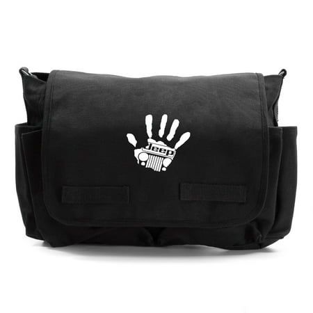 High Five Jeep Army Heavyweight Canvas Messenger Shoulder