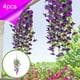 thumbnail image 1 of Plantas colgantes artificiales - enredaderas de 4 enredaderas con hojas realistas para la decoración de paredes y balcones, 76 cm de hiedra falsa verde, 1 of 6