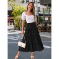 thumbnail image 2 of DARING DIVA Women's Elastic Waist Tiered A-line Ruffle Boho Maxi Skirt M Black, 2 of 6