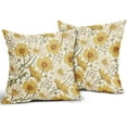 thumbnail image 3 of Yellow Daisy Pillow Covers 18x18 Inch Set of 2, Spring Summer Floral Vintage Flowers Beige Colored Decorative Throw Pillow Cases Farmhouse Cushion Covers Rustic Decoration Gift Sofa Couch Bed Decor, 3 of 6