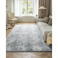 thumbnail image 4 of VEVOR Indoor Plush Area Rugs, 9 x 12 ft Soft Plush Carpet, Furry Shag Area Rugs for Living Room, Bedroom, Modern Home Decor Aesthetic Long-Pile Rug, Non-Shedding, Slip-Resistant, Tie-Dye Light Gray, 4 of 9