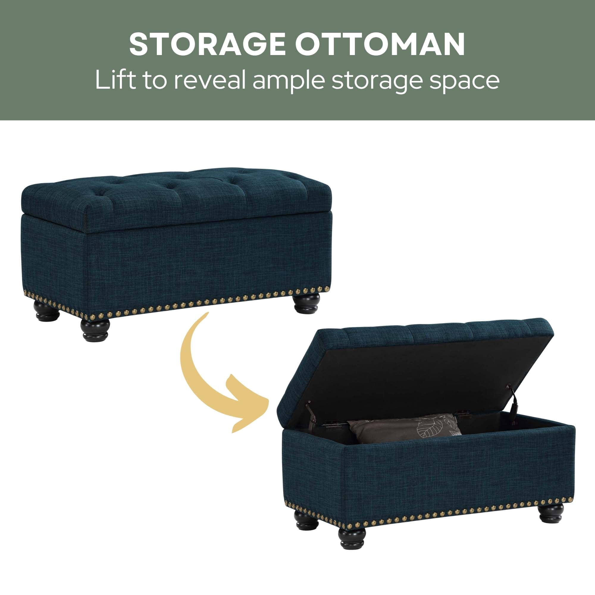 Convenience Concepts Designs4Comfort 7th Avenue Storage Ottoman Bench