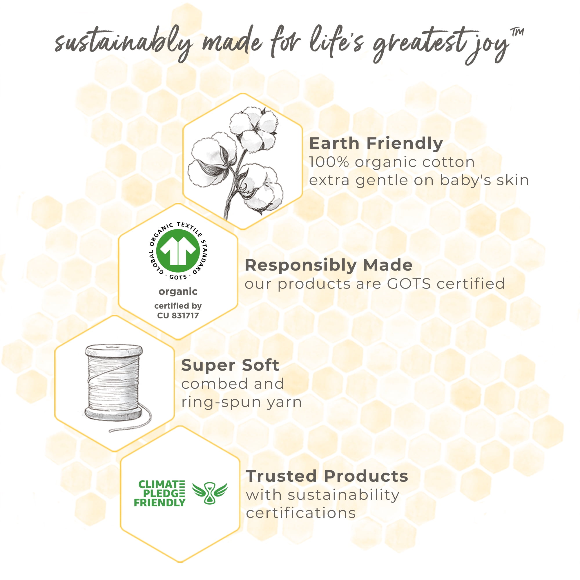 Burt's Bees Baby Organic Cotton Baby Bibs, 4-Pack