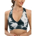 thumbnail image 2 of SHCKE Women's V-neck Sports Bra Medium Support Seamless Yoga Bra Cross Back Workout Tops with Removable Cups, 2 of 5