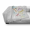 thumbnail image 3 of Dragonfly Soft Flannel Fleece Blanket, Silhouette of Flying Winged Insects Bugs Nature Pattern in Several Tones Artwork, Cozy Plush for Indoor and Outdoor Use, 70" x 90", Multicolor, by Ambesonne, 3 of 6