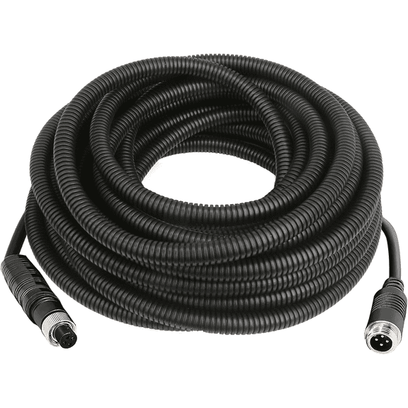4 Pin Camera Cable with Corrugation Tube Cover, Aviation Extension, 4 Pin Video Cable for Backup Camera Rear View System RV Truck Trailer Bus Car Waterproof (33ft/10m)