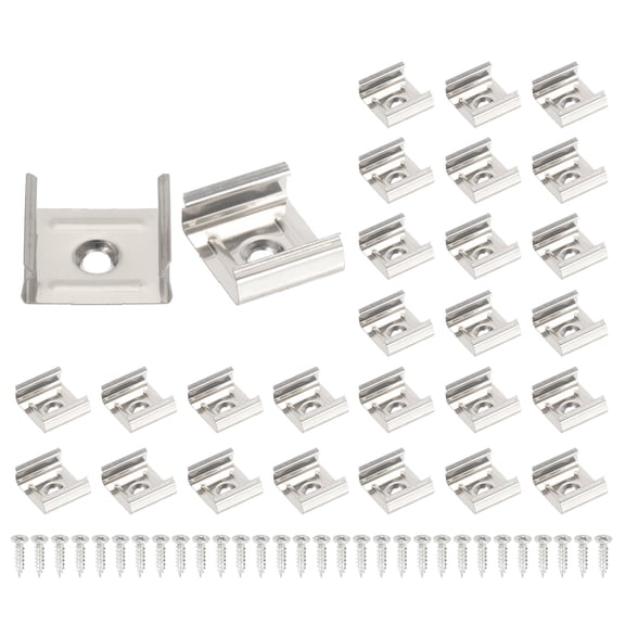 Uxcell LED Strip Clips, 30pcs Stainless Steel Mounting Brackets for 19mm to 20mm LED Strip
