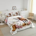 thumbnail image 3 of Erosebridal Animal Horse Bedding Twin Comforter Set,Western Cowgirl Down Comforter,Pink Flower Bedding Sets Twin with Comforter,Lightweight Female Bedroom Decor,Reversible,2-Piece, 3 of 8