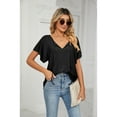 thumbnail image 2 of Anbech Ruffled Sleeve Womens V Neck Shirt 2024 Tunic Casual Blouse Tops, 2 of 8