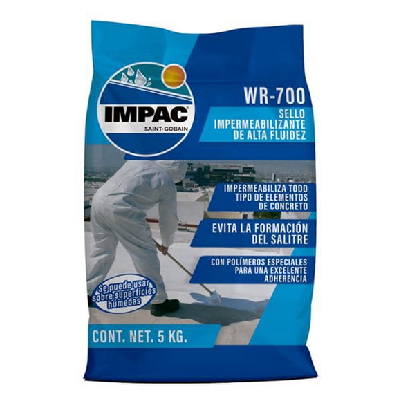 sello impermeabilizante de alta fluidez blanco impac wr-700 5 kg