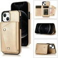 thumbnail image 2 of Compatible with iPhone 14 Wallet Case with Card Holder Crossbody Neck Strap Lanyard Handbag Wrist Strap Purse for Women PU Leather Flip Case with Credit Card Slot Kickstands Stand Case Gold, 2 of 16