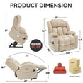 thumbnail image 2 of Large Power Lift Recliner Chairs with Massage and Heat for Elderly, Heavy Duty Safety Motion Reclining Mechanism Chenille Skid Fabric Recliner Chair with USB&Type-C Ports and Cup Holders, 2 of 12